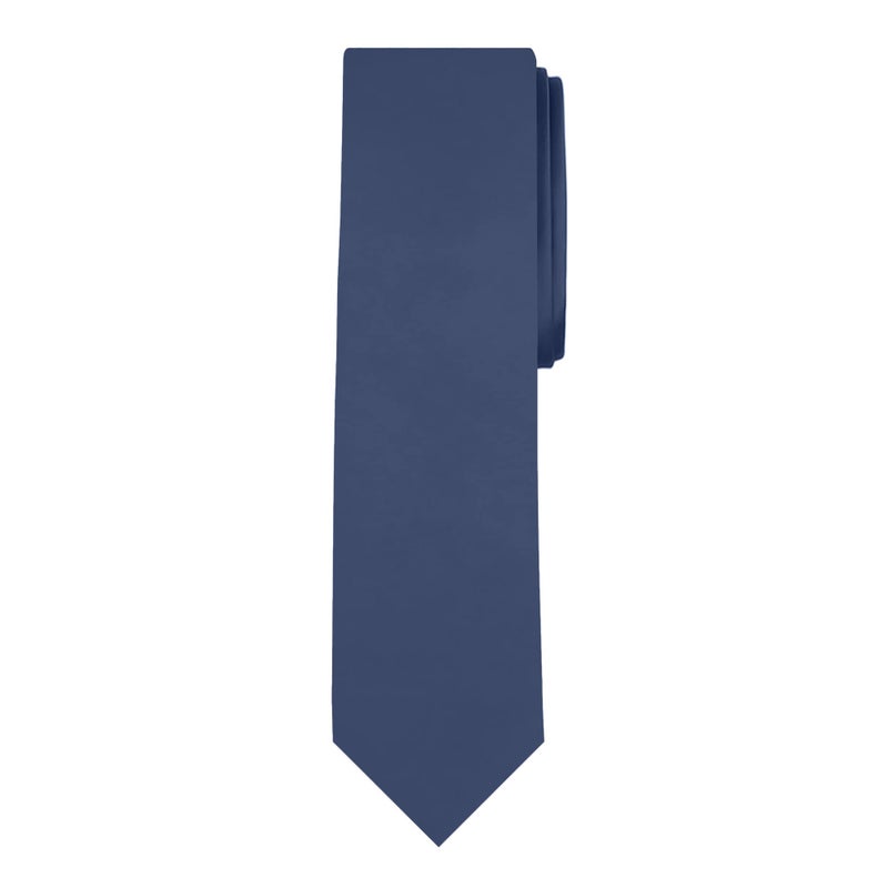 Jacob Alexander Boy's Regular Self Tie Prep Solid Color Necktie - Steel Blue - Image 1